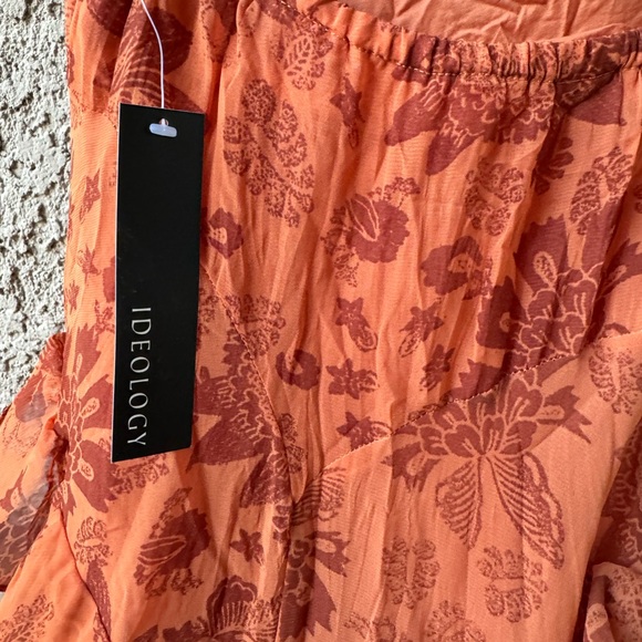 Ideology Ruffled Bohemian Style Brown and Orange Cairo Long Skirt - Picture 8 of 9